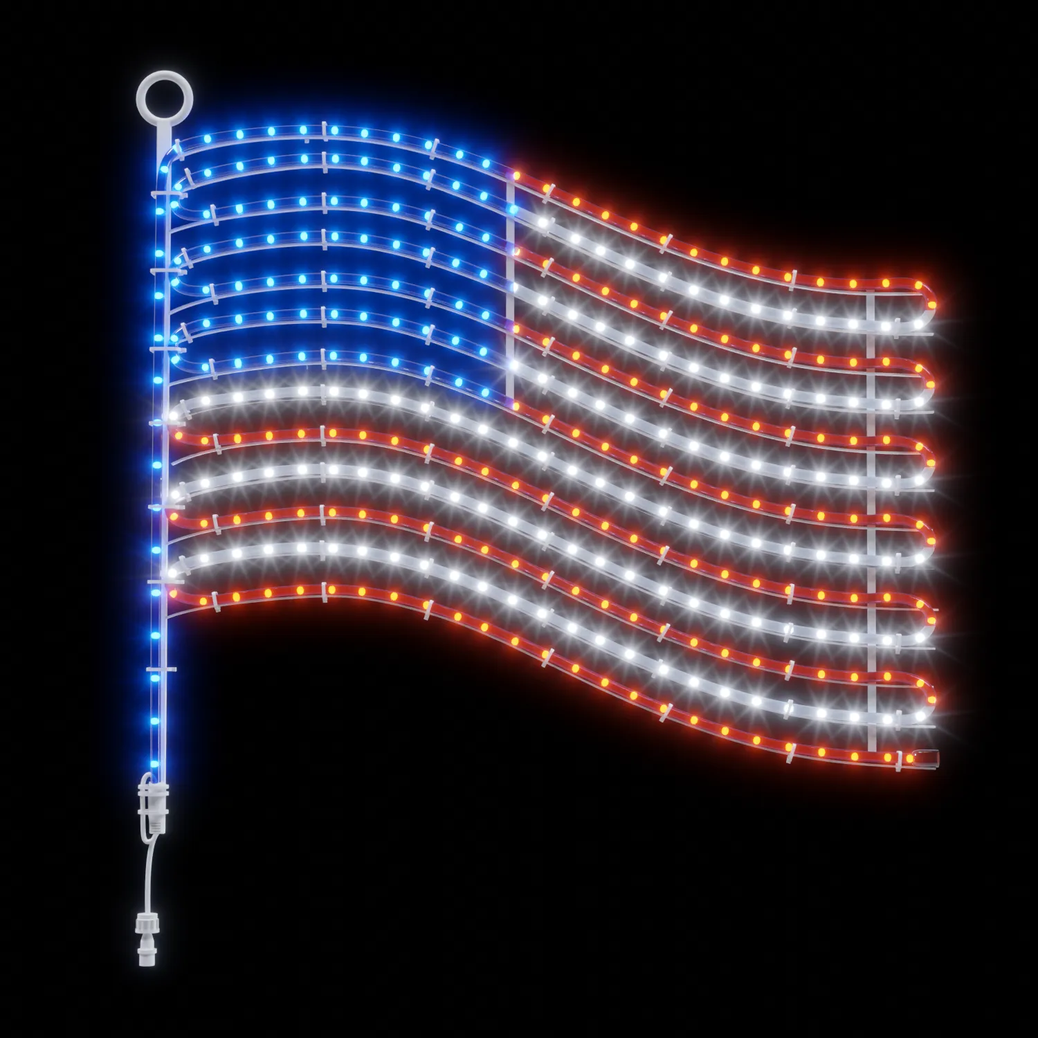 American Flag Lights-Metal Frame, 24"x21.65" US Flag 340 LEDs, IP65 Outdoor