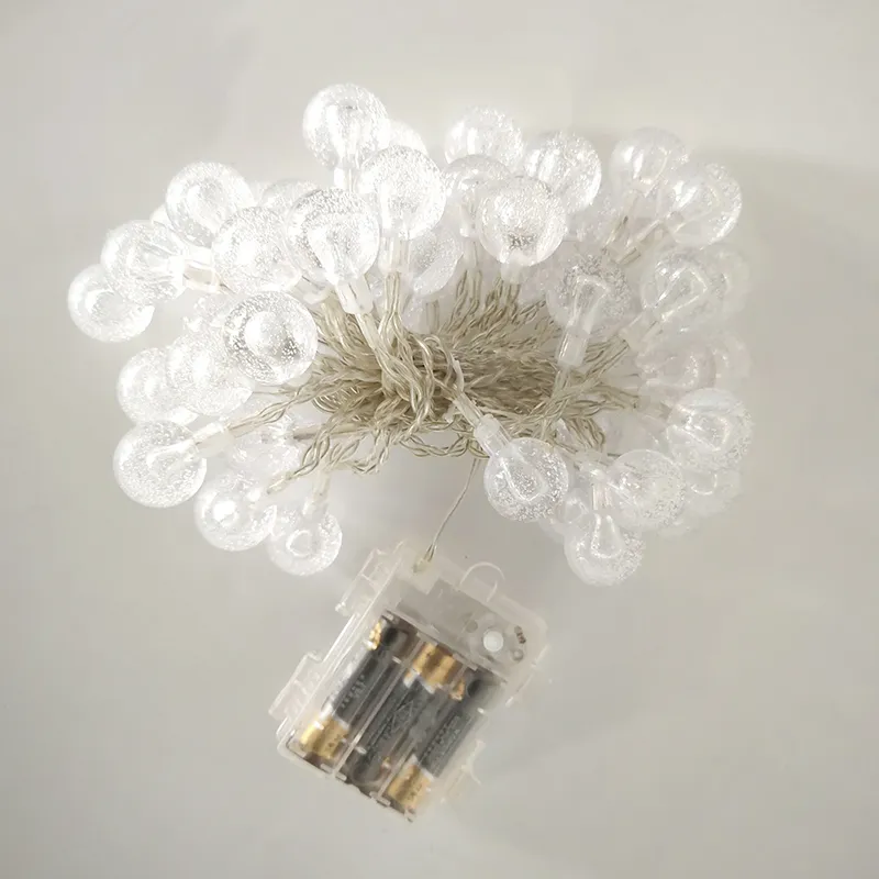 String Light Battery PVC cable with crystal bulbs