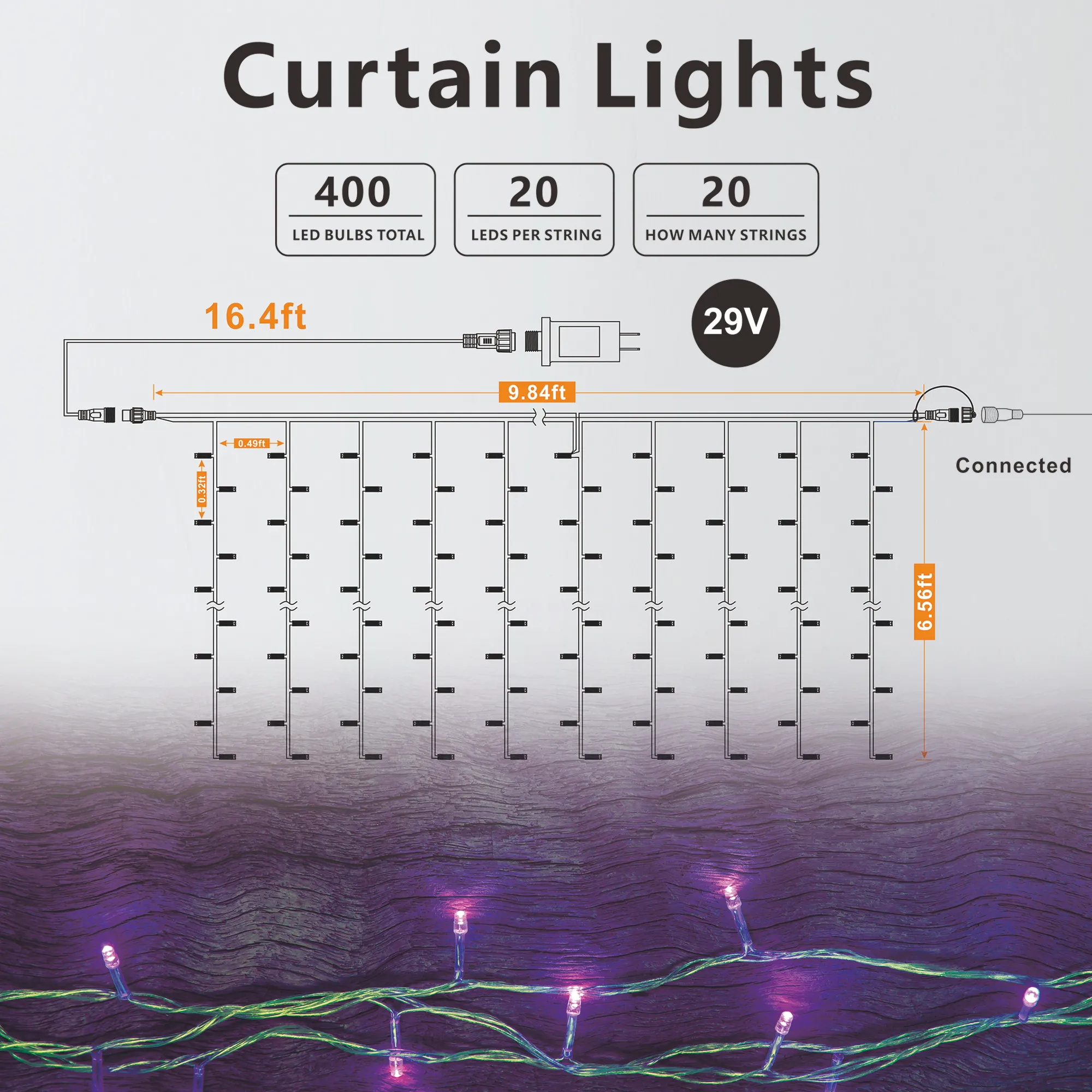 LED String Light 400LEDs PVC Cable - Image 5