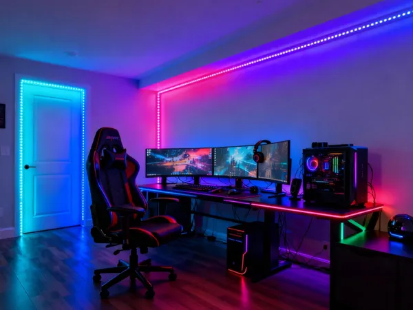 COB RGB Color Changing LED Strip Light,16.4ft,2100LEDs in Total,24 keys remote control - Image 5