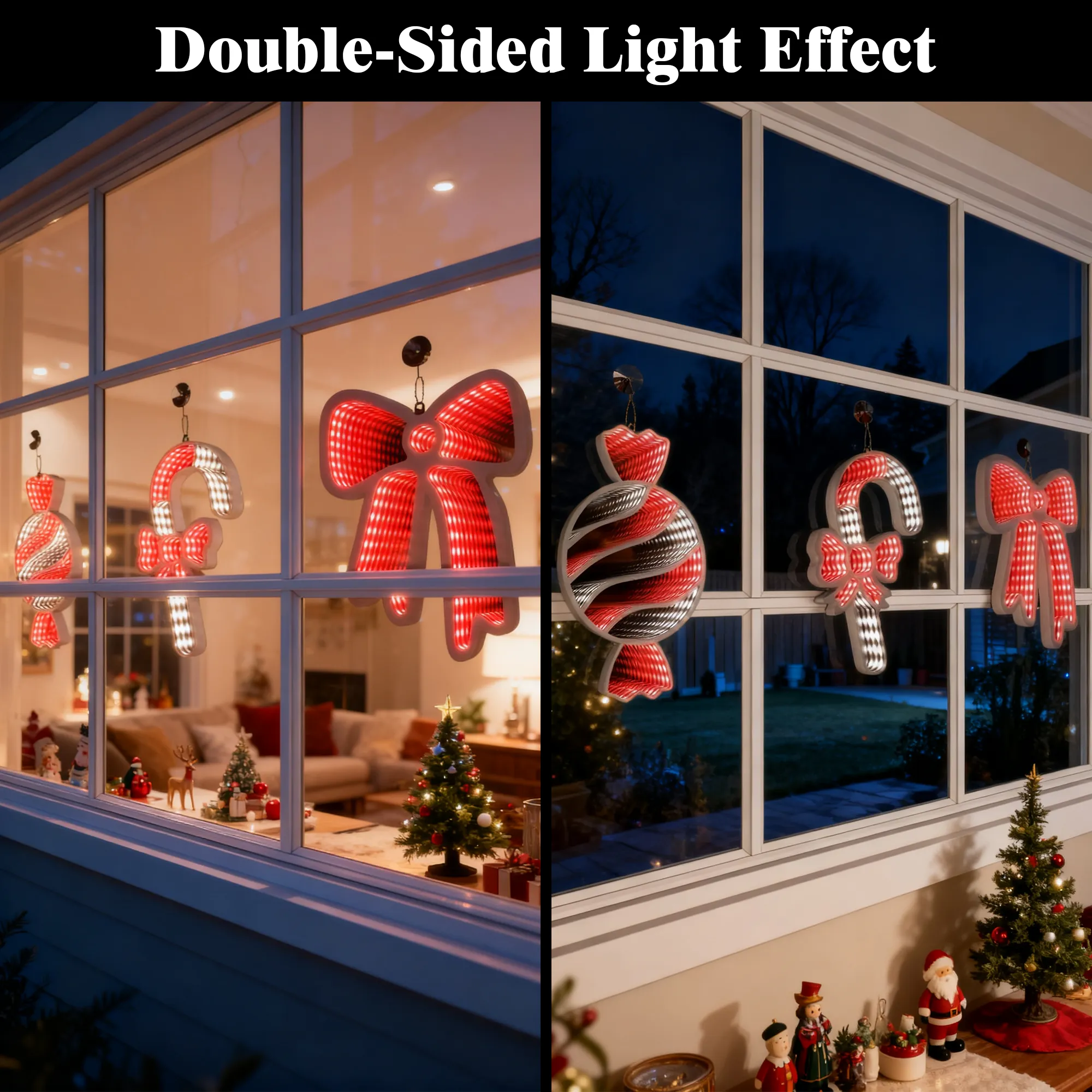 3D Infinity Mirror String Lights for Christmas Decorations Indoor,Christmas Deco - Image 4