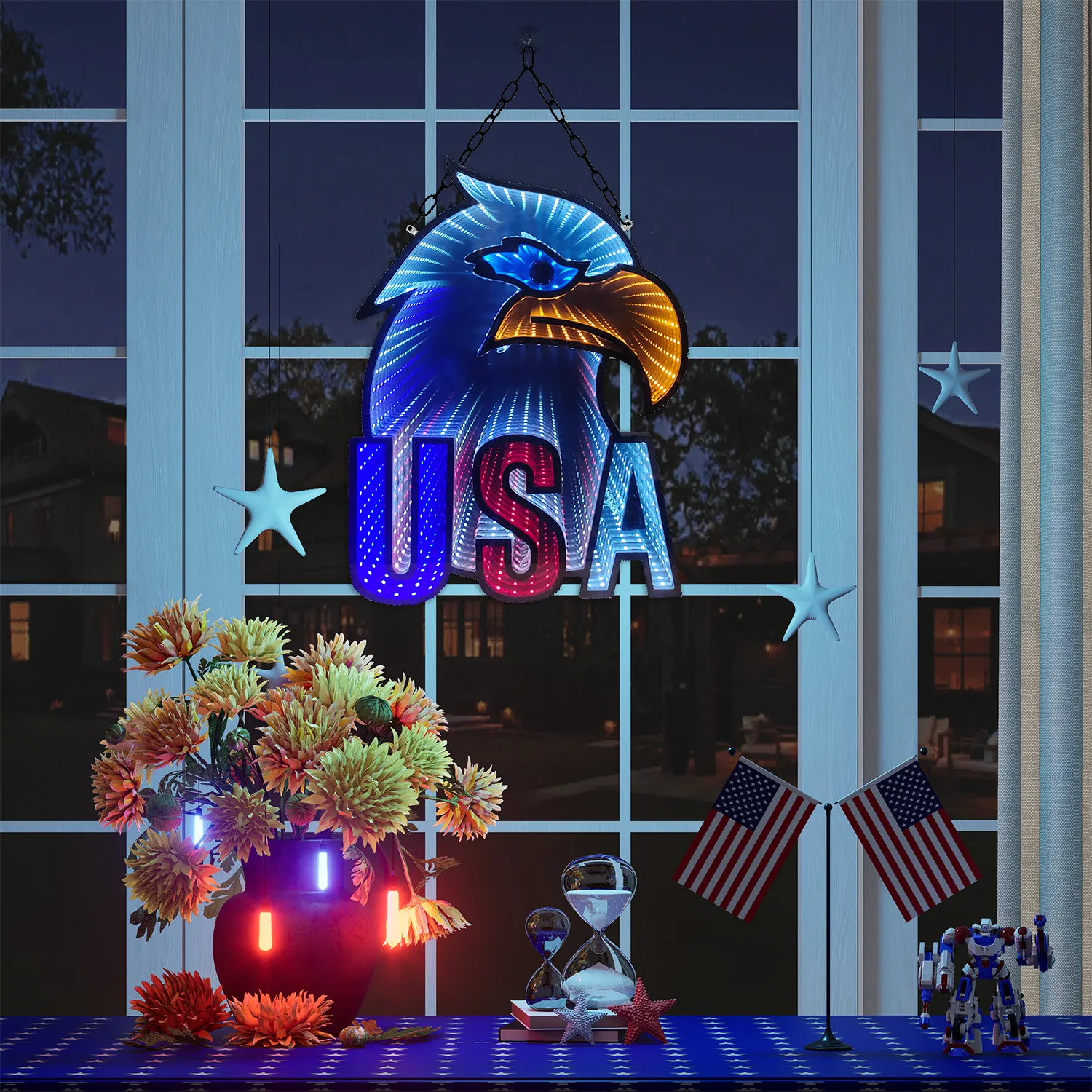 American Eagle light, Mirror 3D Bald Eagle Neon Sign Man Cave Bar Pub Decor - Image 8