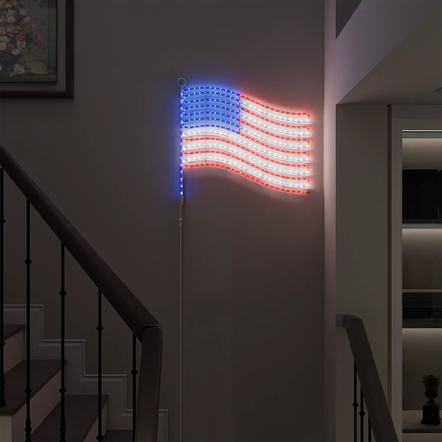 American Flag Lights-Metal Frame, 24"x21.65" US Flag 340 LEDs, IP65 Outdoor - Image 4