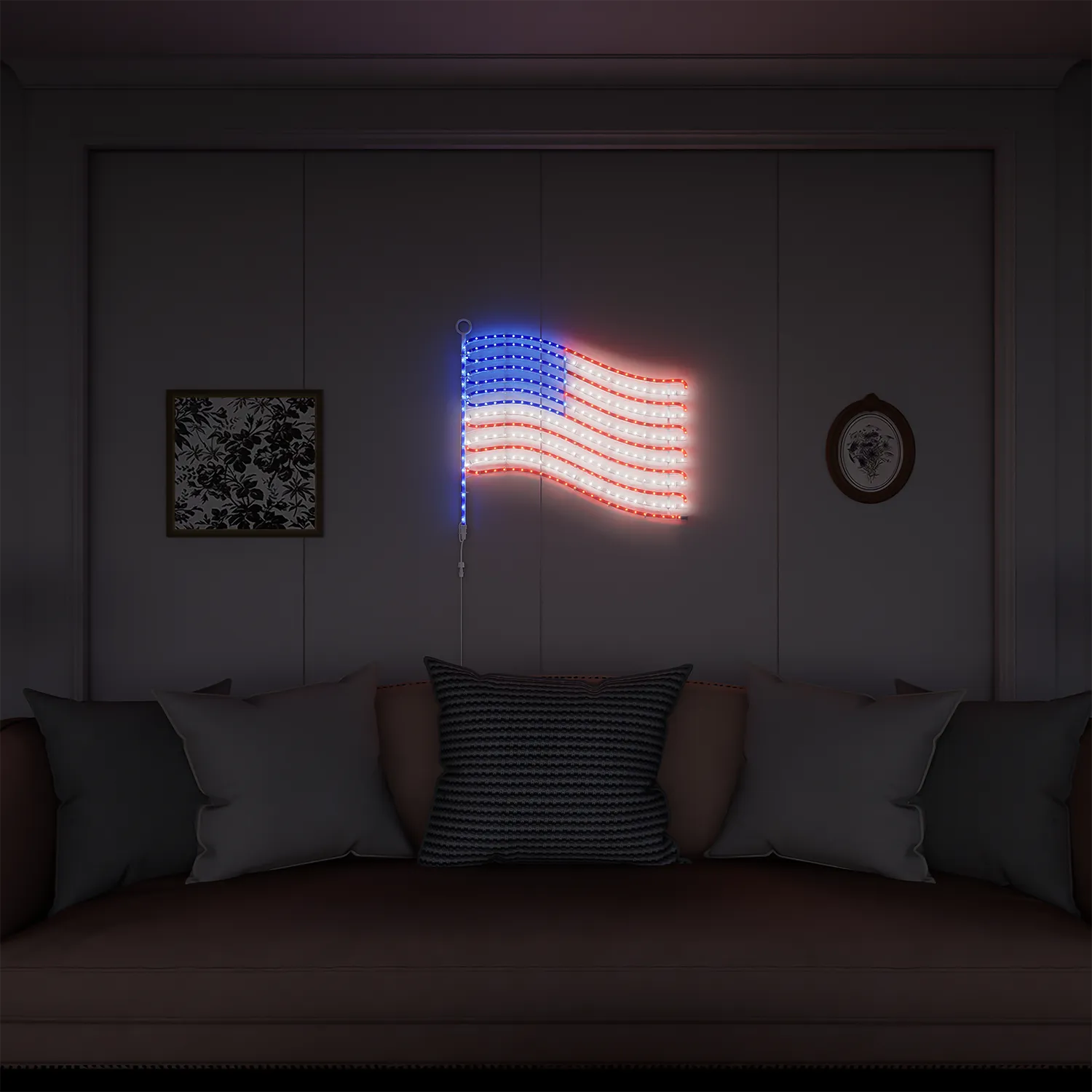 American Flag Lights-Metal Frame, 24"x21.65" US Flag 340 LEDs, IP65 Outdoor - Image 10