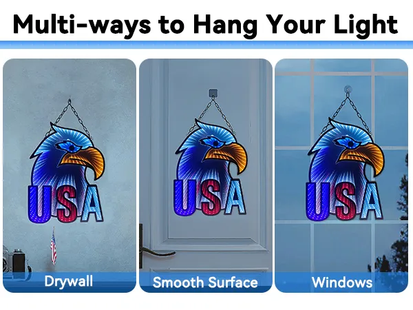 American Eagle light, Mirror 3D Bald Eagle Neon Sign Man Cave Bar Pub Decor - Image 3
