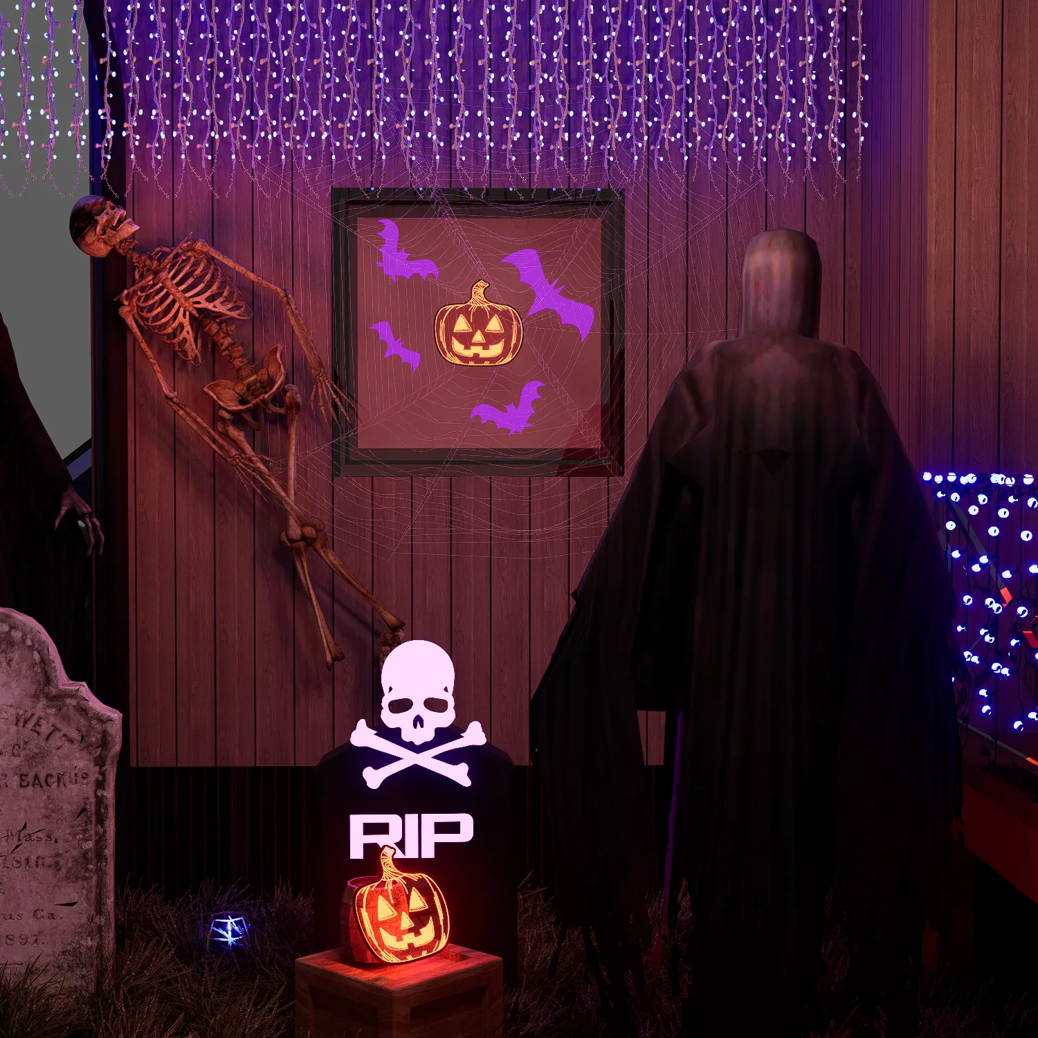 Halloween Pumpkin Night Lights, 15.35" x 15.86" Lighted Silhouette Decor for Window, Door, Wall, Glowing Pumpkin Holiday Display, 6Hr Timer, Battery/USB & Plug-in Lights Sign for Kids Party Decor 1pc - Image 12