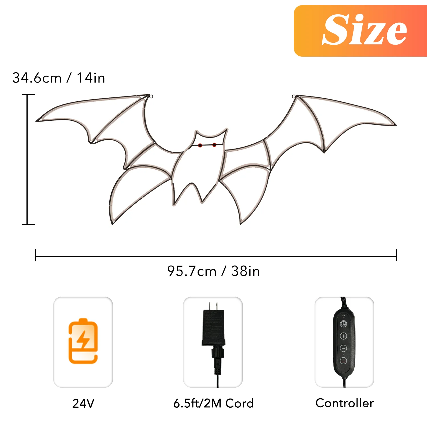 Bat Neon Sign for Wall Art Decor,Metal Frame Led Sign Animated Bat Swing Neon Light Up Sign for Signs for Wall Decor,Flying Bat Neon Light Up Signs for Bedroom,Folding and Easy to Store - Image 7