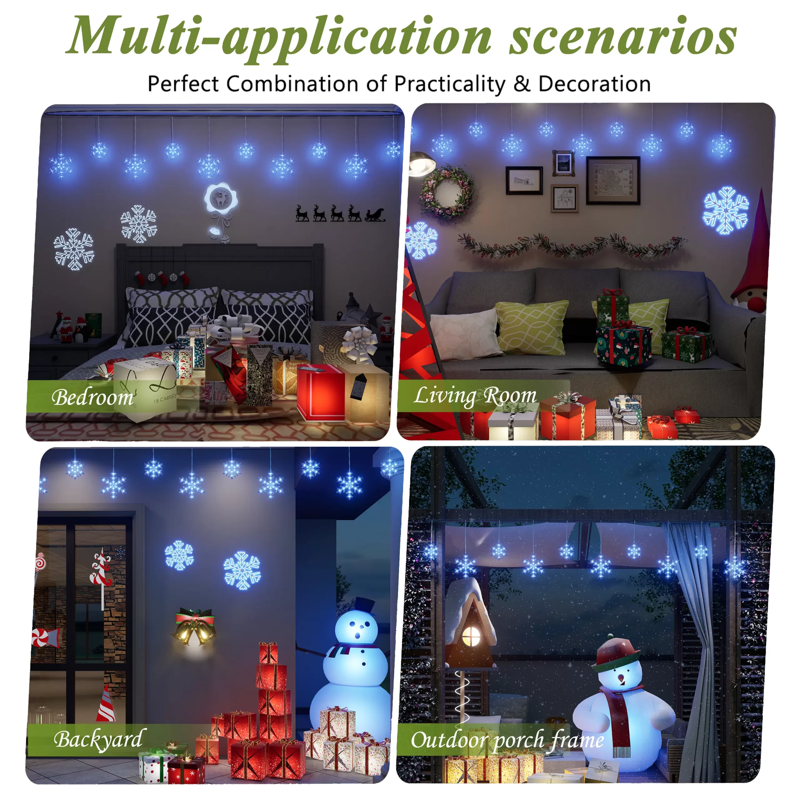 Small Snowflake Light ,Pre-set Twinkle Effect,29V,150leds - Image 5