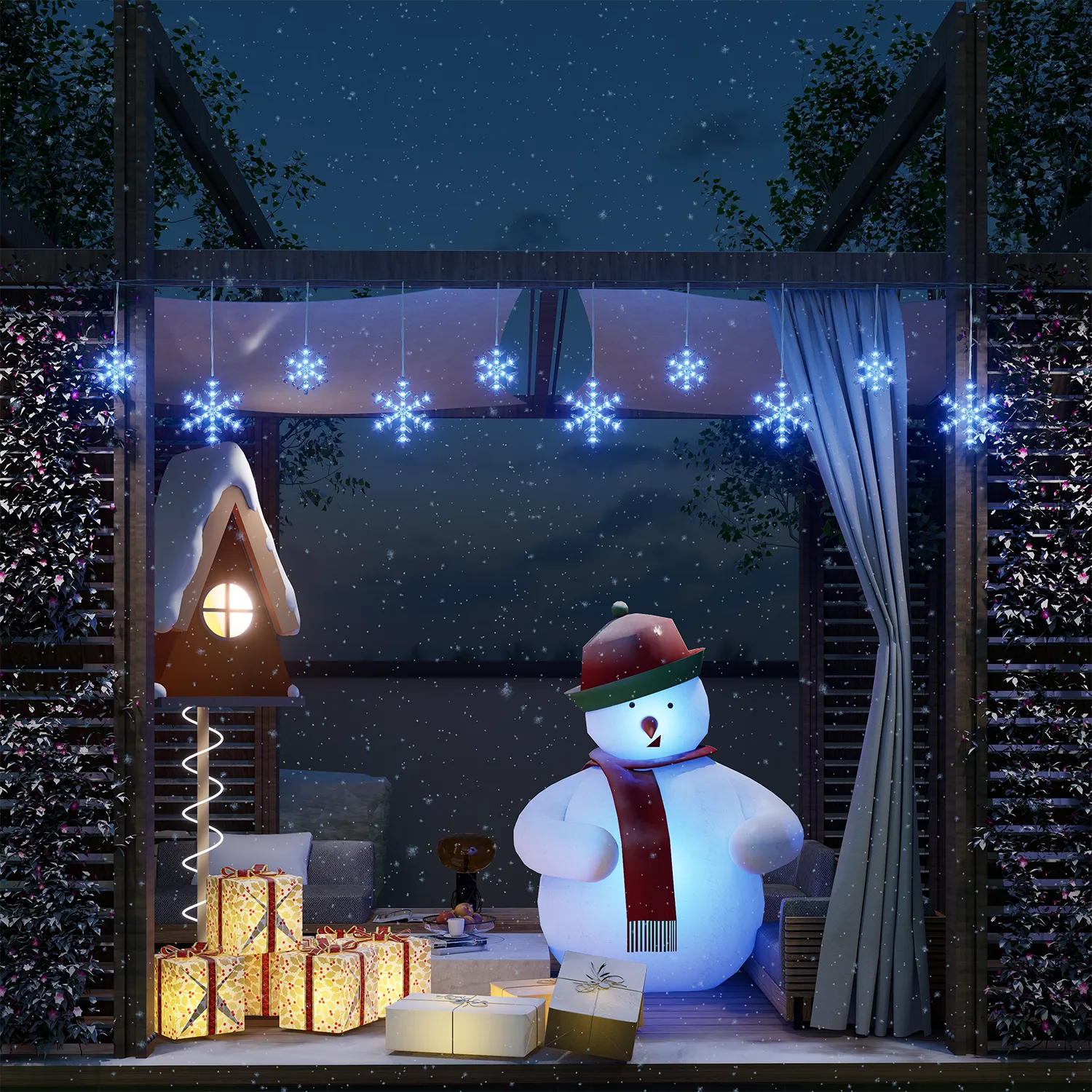 Small Snowflake Light ,Pre-set Twinkle Effect,29V,150leds - Image 17