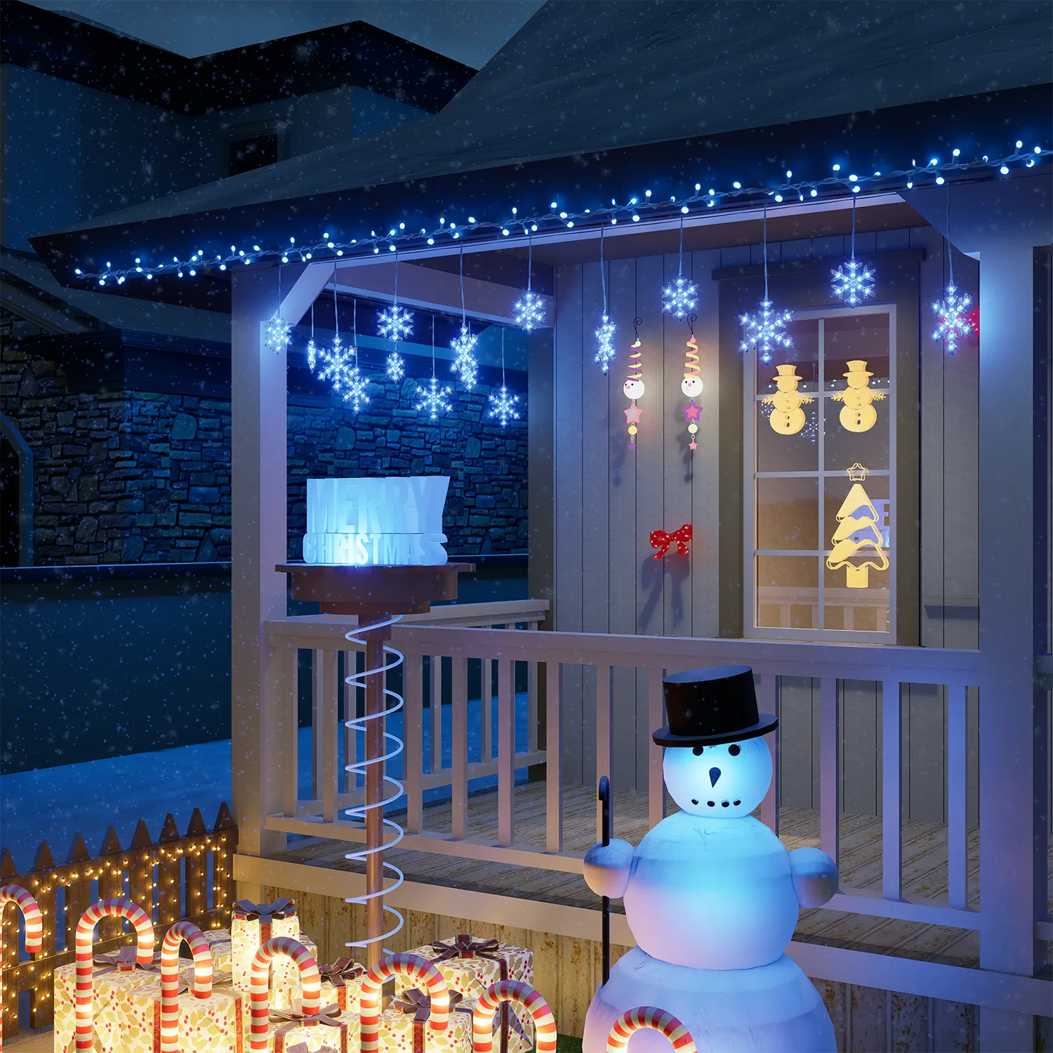 Small Snowflake Light ,Pre-set Twinkle Effect,29V,150leds - Image 7