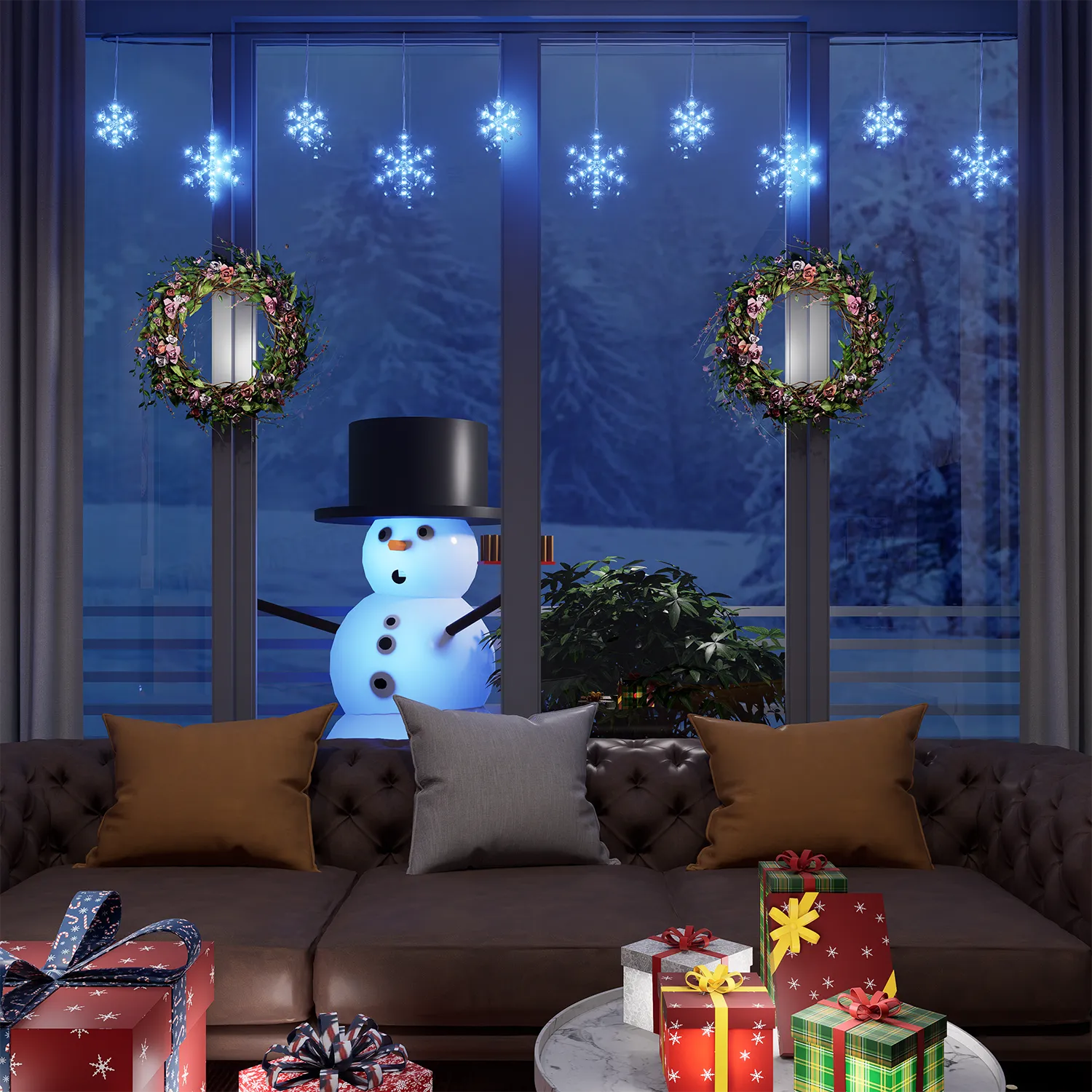 Small Snowflake Light ,Pre-set Twinkle Effect,29V,150leds - Image 10