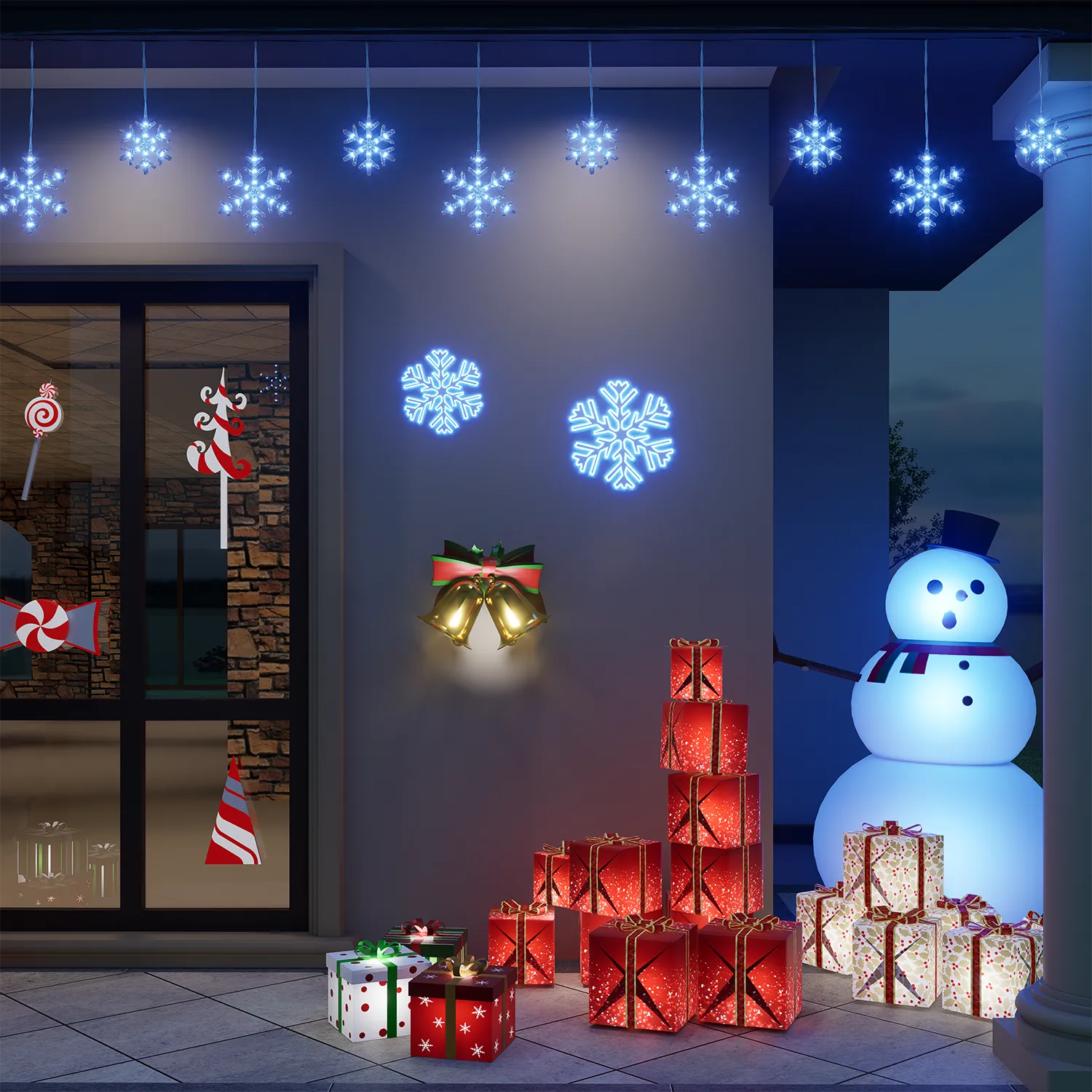 Small Snowflake Light ,Pre-set Twinkle Effect,29V,150leds - Image 13